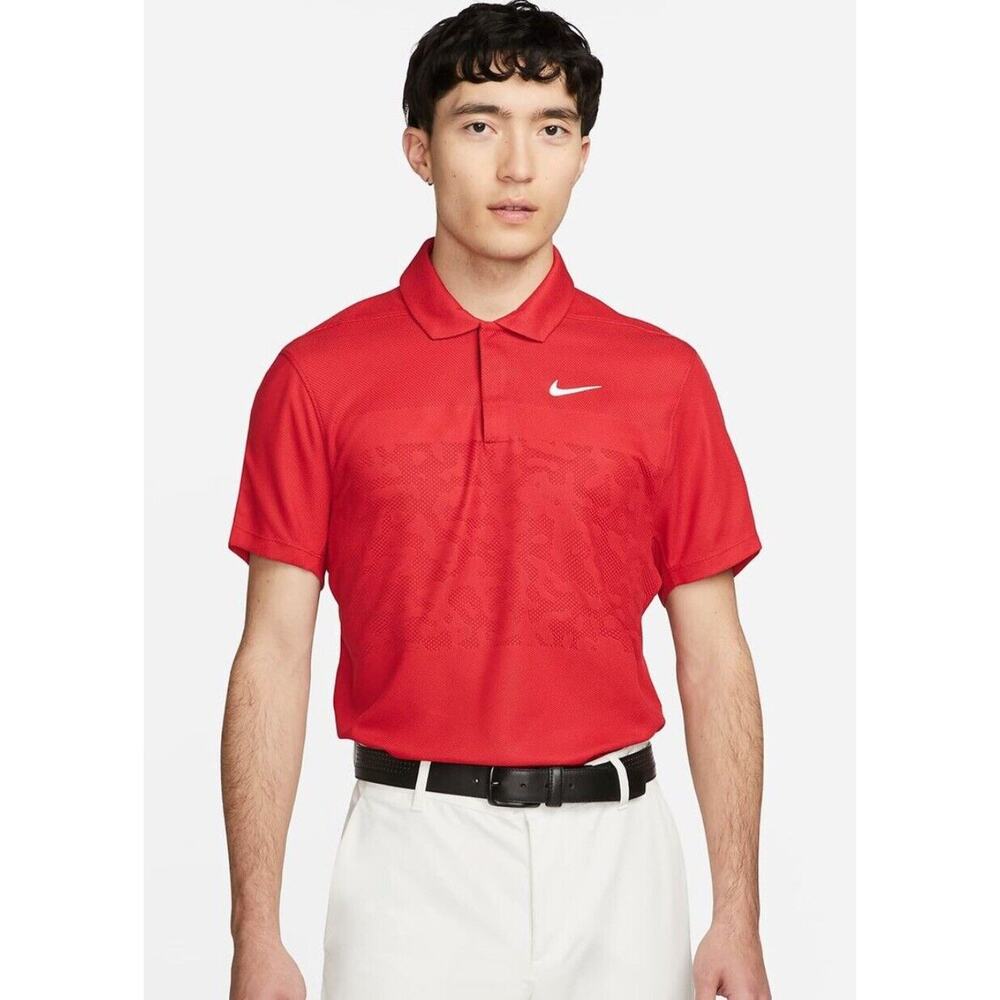 Nike Dri-FIT ADV TW Tiger Woods Men's Golf Polo Red Camo Size 2XL DR5327-687